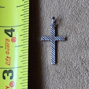 Medium size sterling silver cross charm